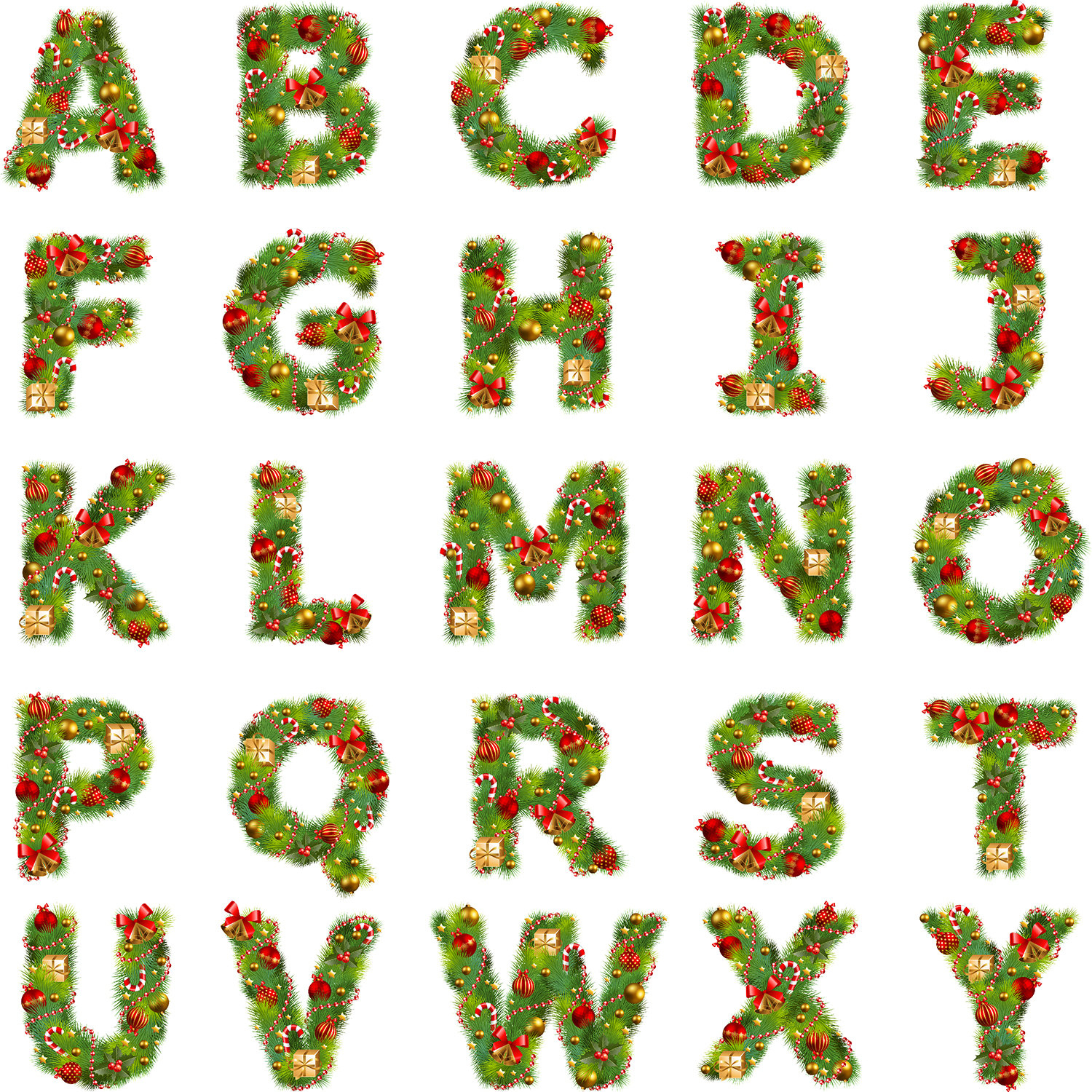 Free Christmas Alphabet Cliparts, Download Free Clip Art, Free Clip - Free Printable Christmas Letters