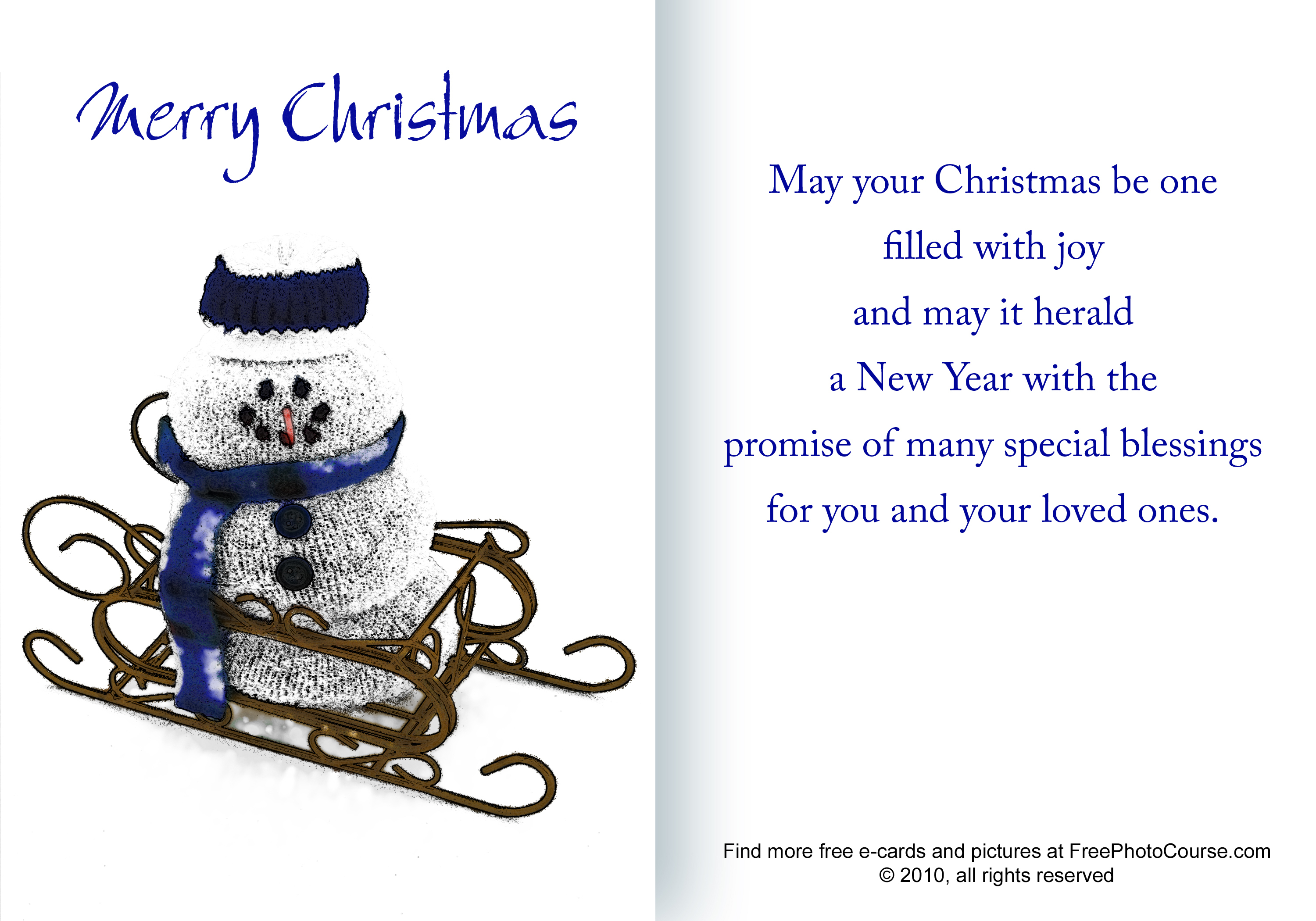Free Christmas And Holiday Cards And Pictures - Free Printable Quarter Fold Christmas Cards
