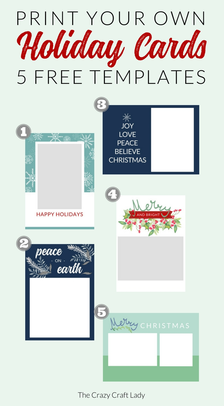 Free Christmas Card Templates - The Crazy Craft Lady - Free Printable Happy Holidays Greeting Cards