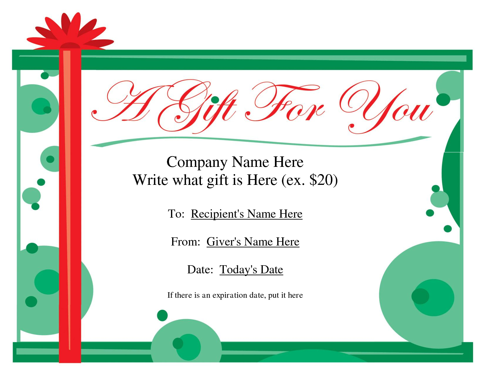 Free Christmas Gift Certificate Templates | Ideas For The House - Free Printable Gift Coupons