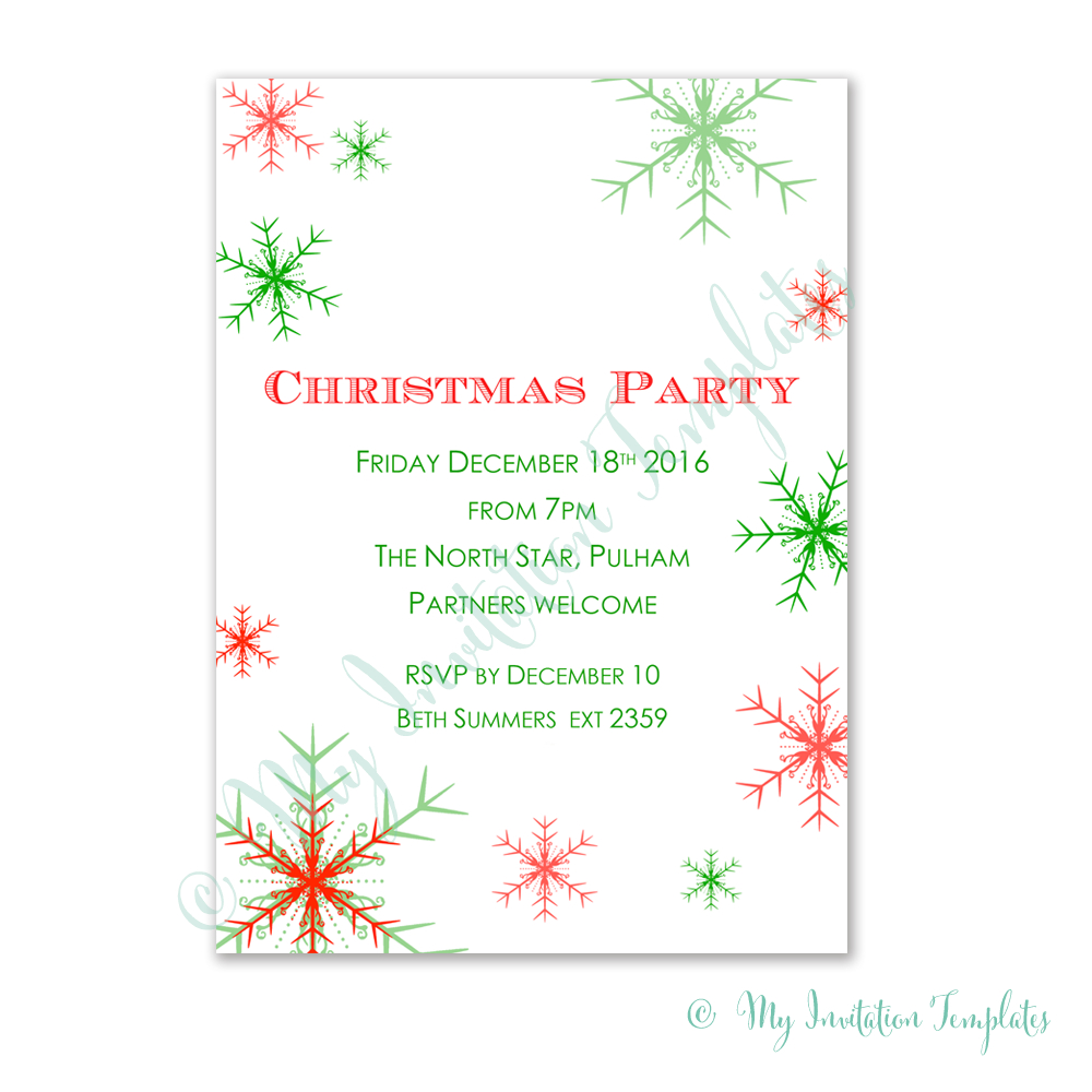 Free Christmas Party Invitation Template. Snowman Free Christmas - Free Printable Christmas Party Invitations