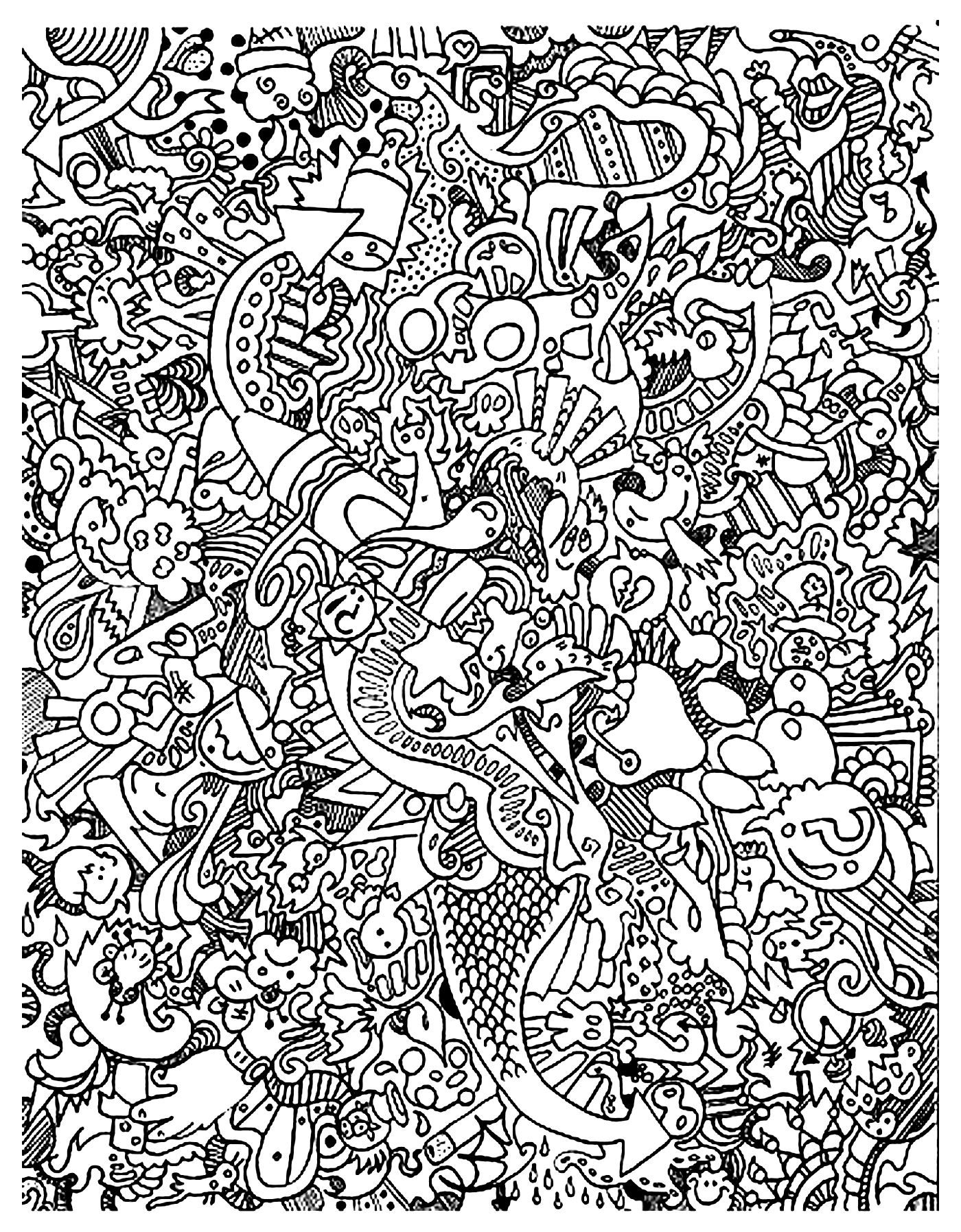 Free Coloring Page Coloring-Doodle-Art-Doodling-18. Very Complex - Free Printable Doodle Patterns