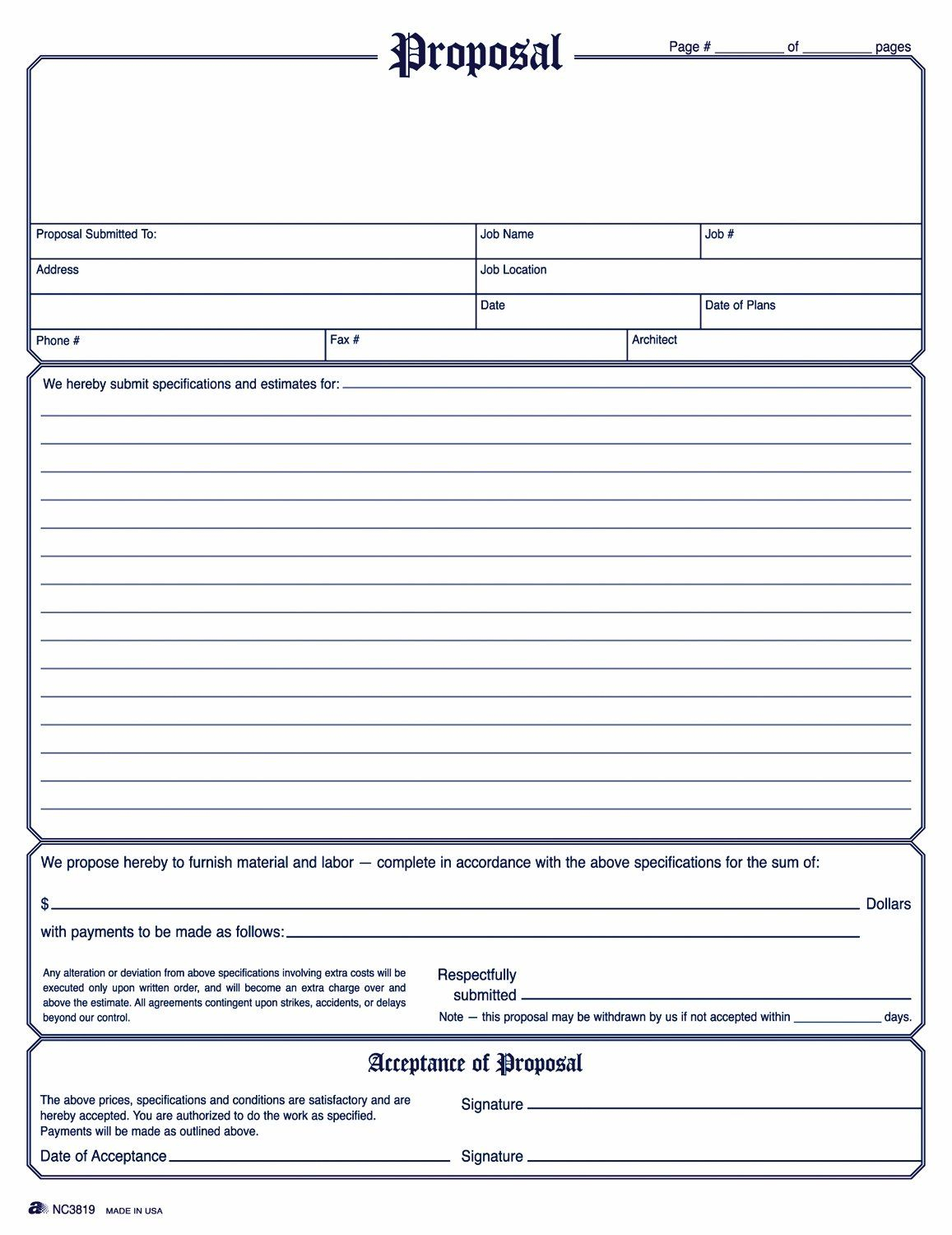 Free Contractor Estimate Forms - Contractor Estimate Form - Free Printable Estimate Forms