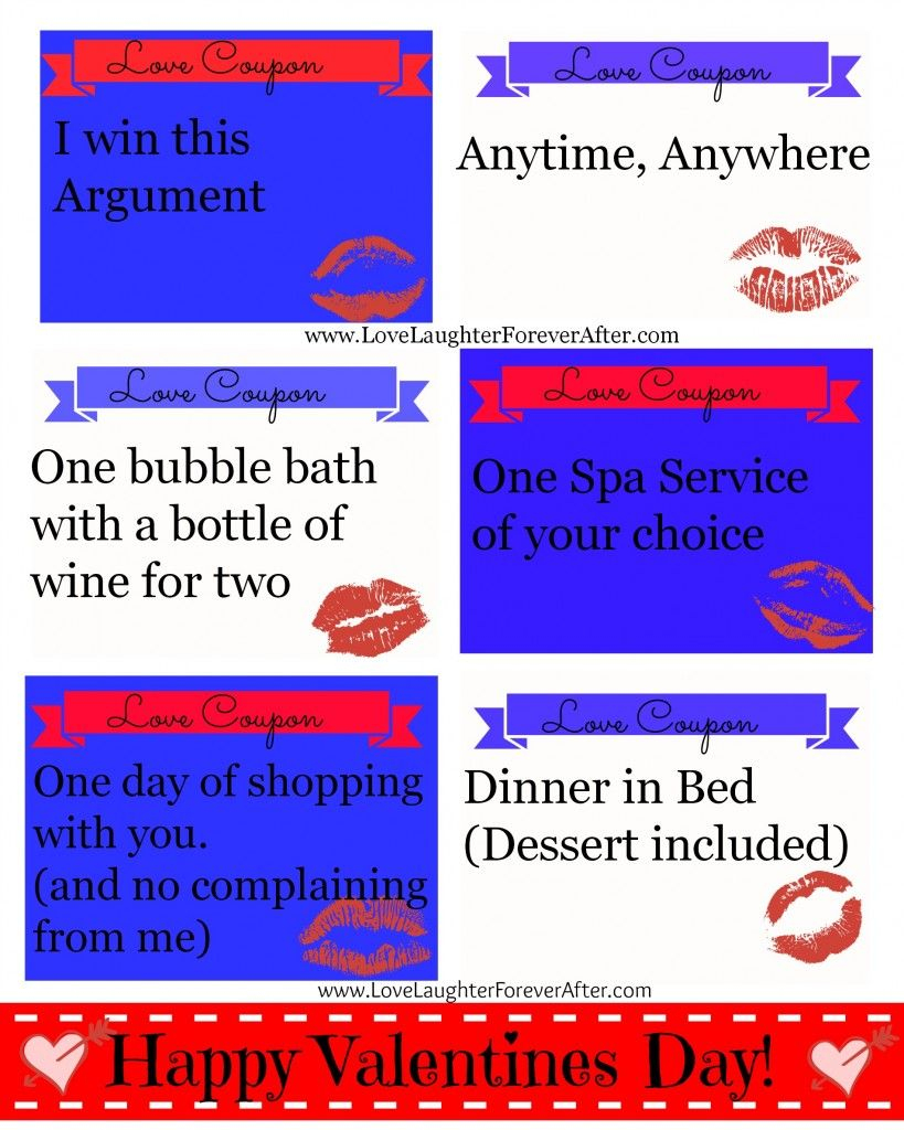 Free Couples Valentines Day Coupon Printable | Love, Laughter - Free Sample Coupons Printable