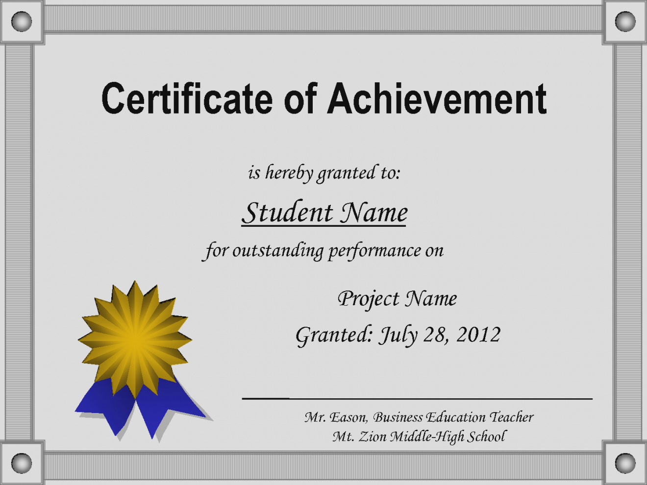 Free Customizable Printable Certificates Of Achievement - Hashtag Bg - Free Printable Certificates Of Accomplishment