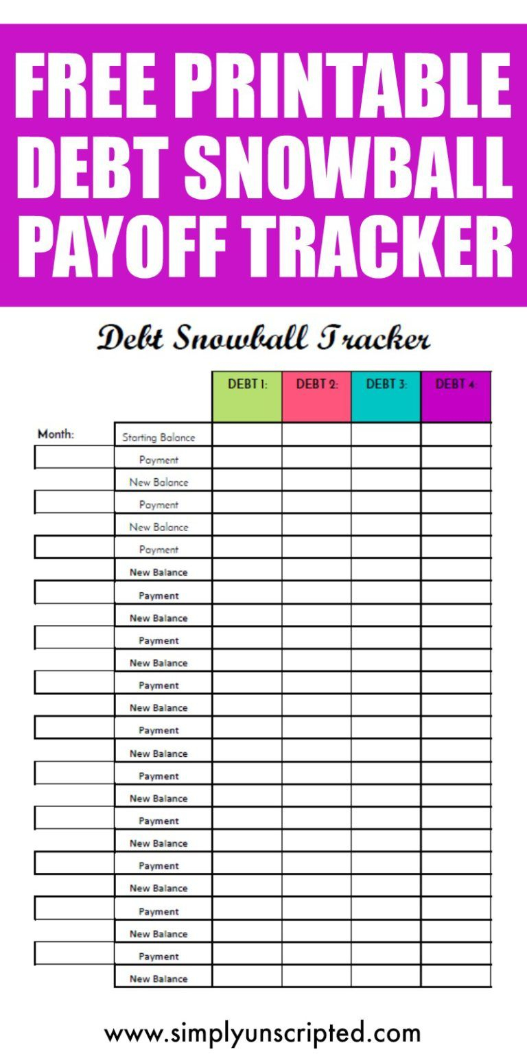 Free Debt Snowball Printable Worksheet: Track Your Debt Payoff - Free Printable Debt Snowball Worksheet