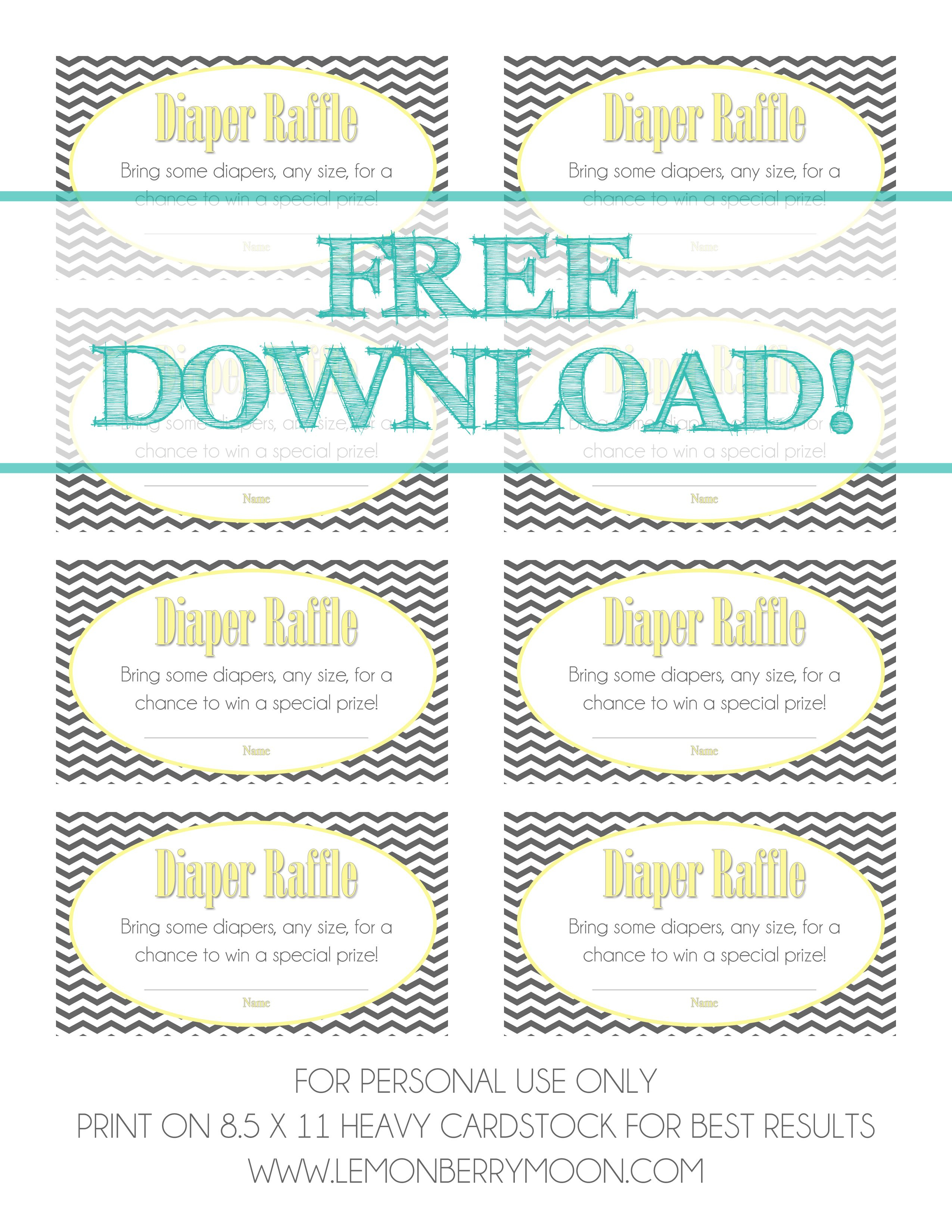 Free Download - Baby Diaper Raffle Template | Baaby Shower | Baby - Diaper Raffle Template Free Printable