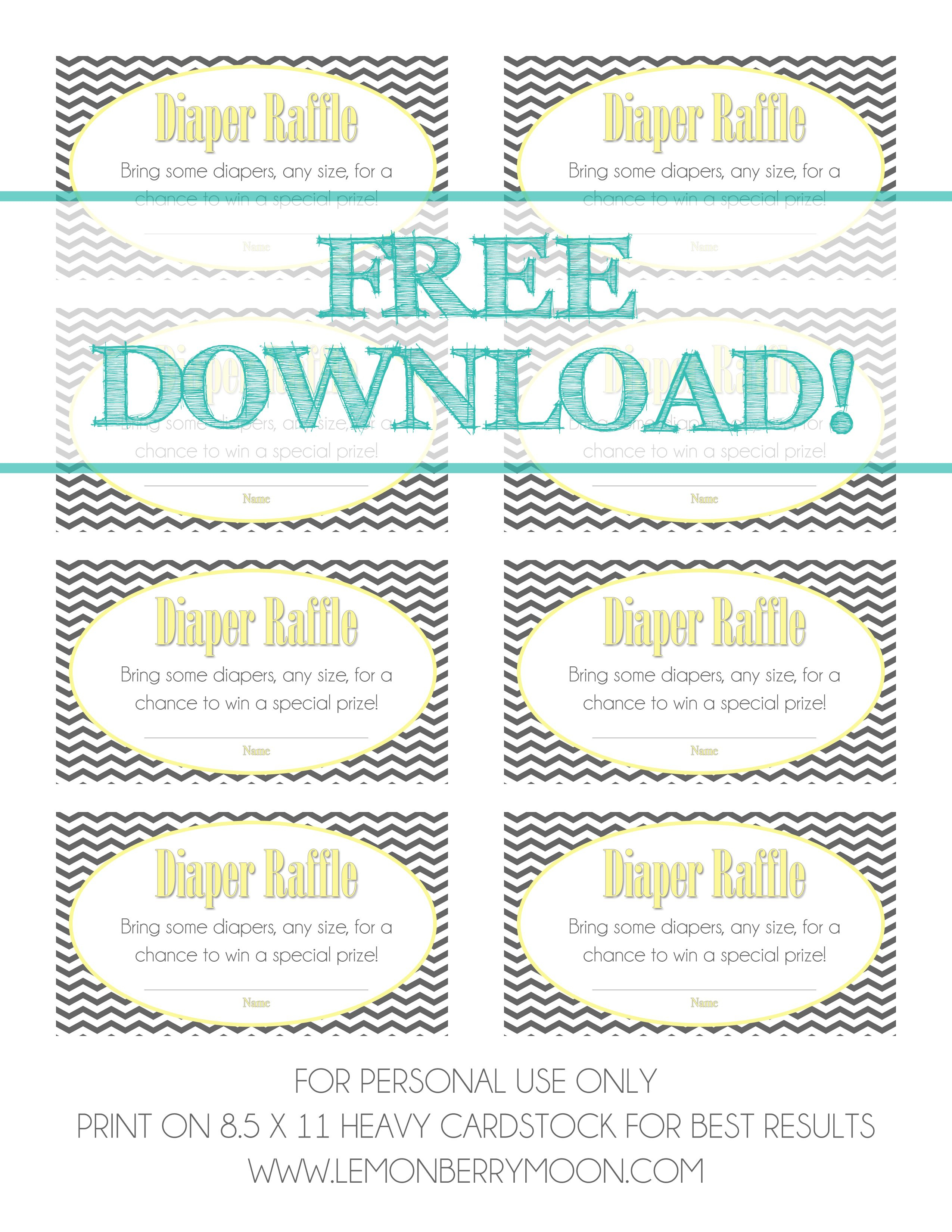 Free Download - Baby Diaper Raffle Template | Baaby Shower | Baby - Free Printable Diaper Raffle Ticket Template