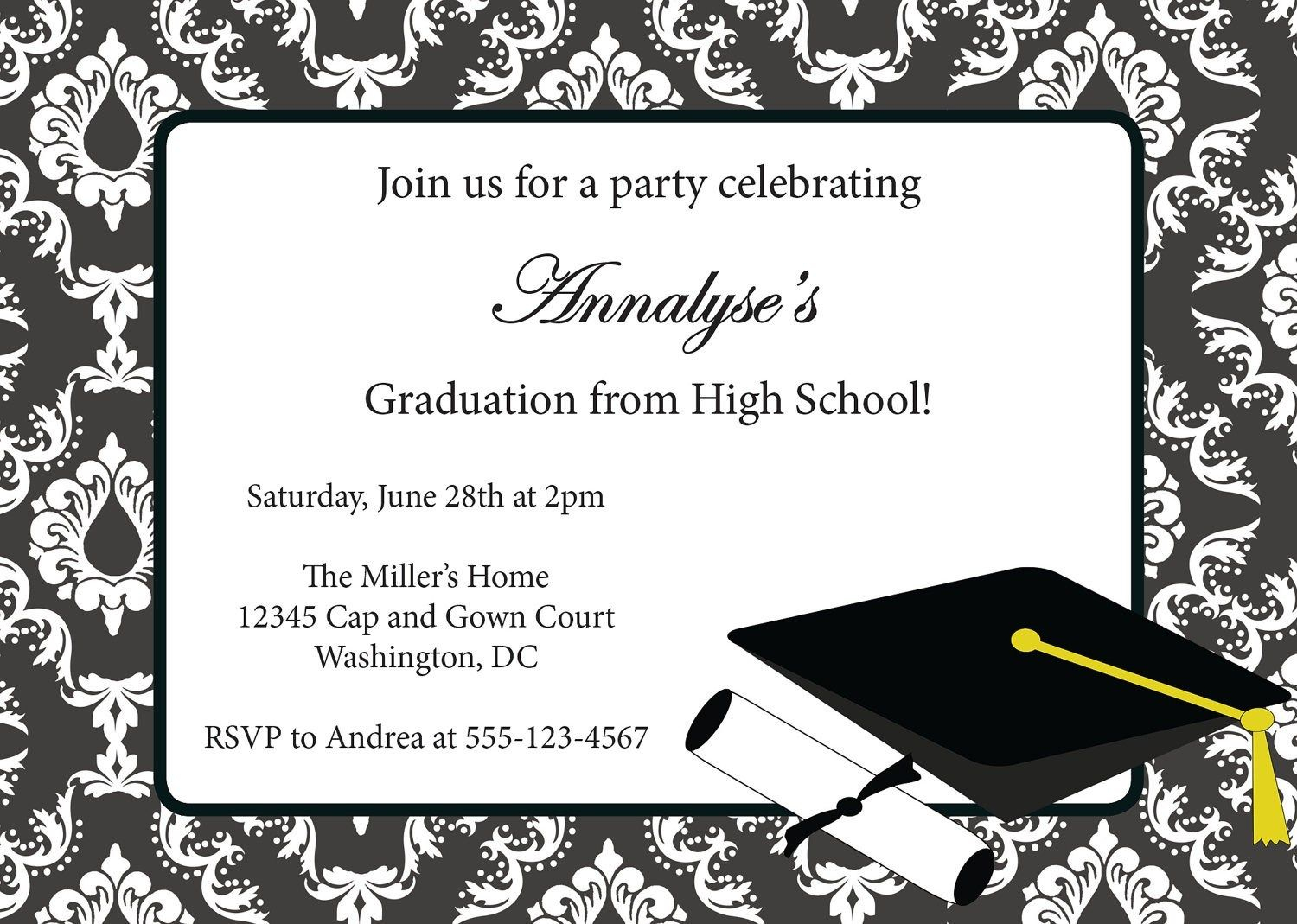 Free Download College Graduation Announcements. Printable - Free Printable Graduation Invitation Templates