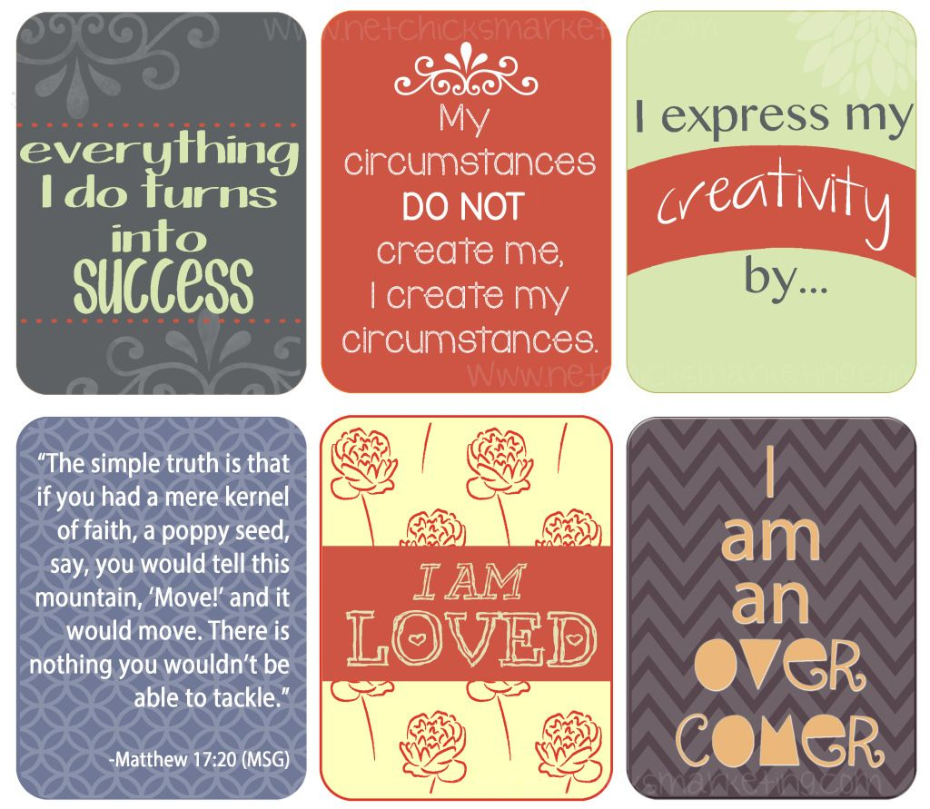 Free Download: Positive #affirmations Printable - Include Them With - Free Printable Positive Affirmation Cards
