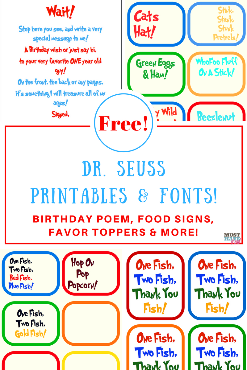 Free Dr. Seuss Printables &amp;amp; Fonts! - Free Printable Custom Signs
