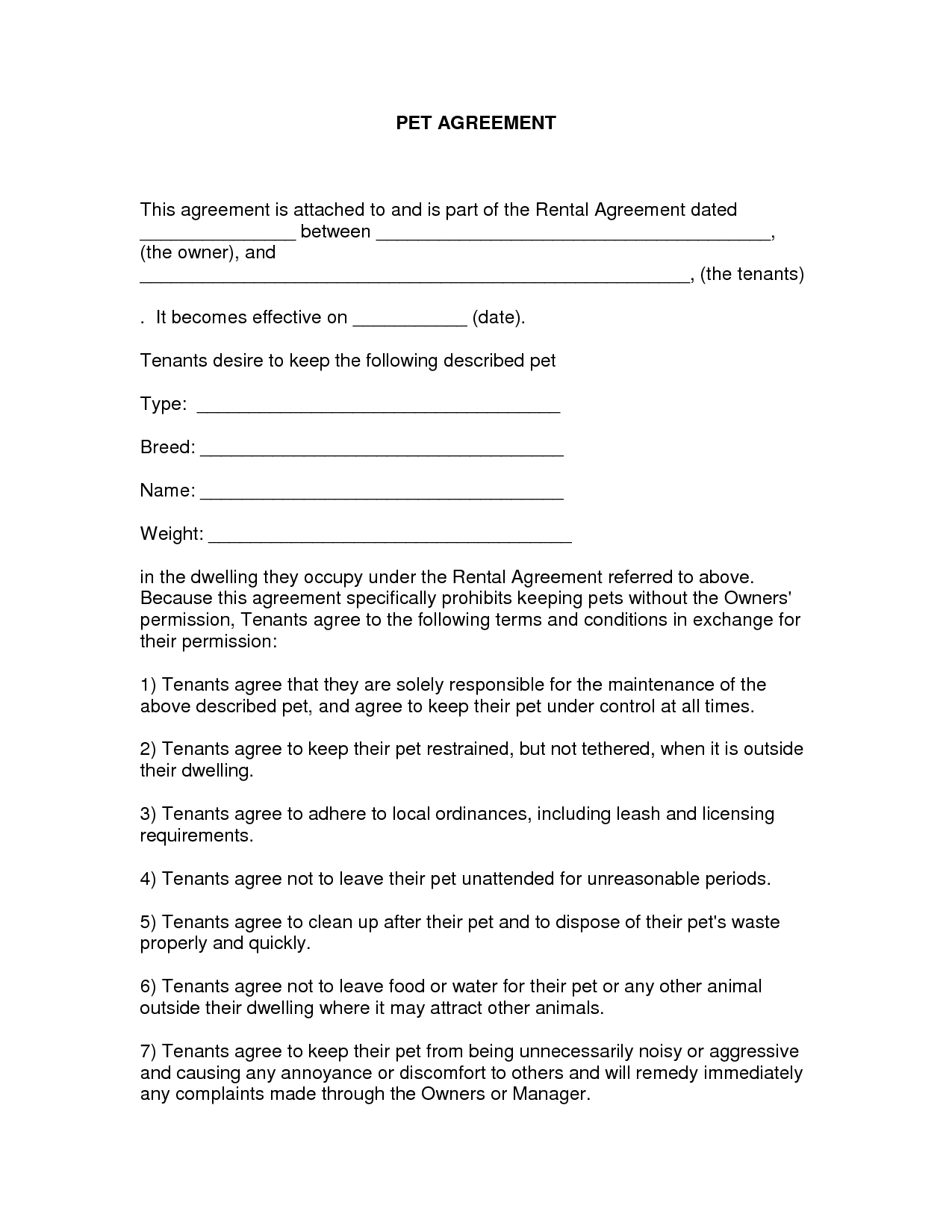 Free Easy Lease Agreement To Print | Free Printable Lease Agreement - Free Printable Lease