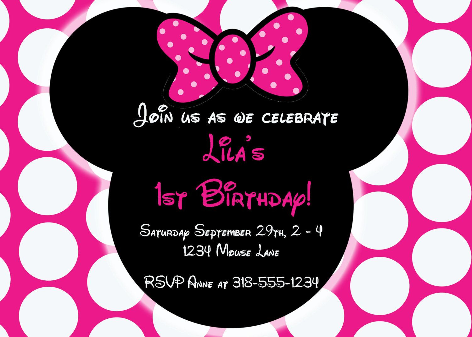 Free Editable Minnie Mouse Birthday Invitations | Minnie Mouse Sba - Free Printable Minnie Mouse Party Invitations