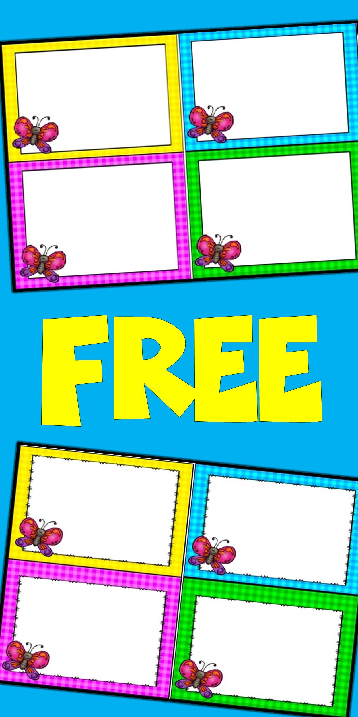 Free Editable Spring Card Templates | Butterflies | Pinterest - Free Printable Blank Task Cards