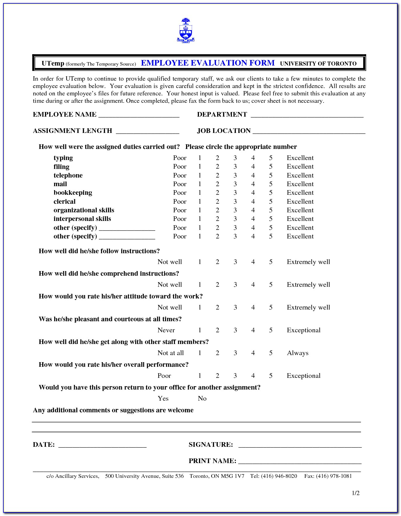 Free Employee Evaluation Forms Printable - Form : Resume Examples - Free Employee Evaluation Forms Printable