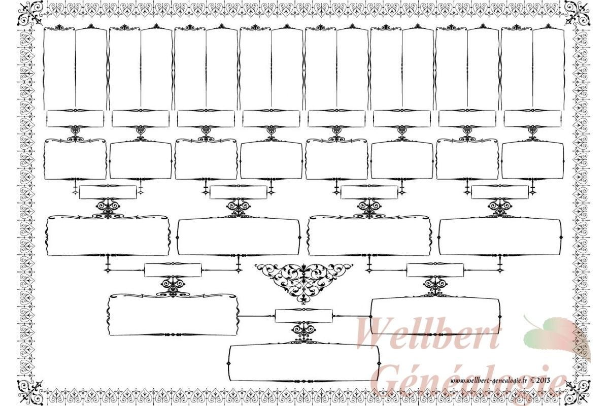 Free - Family Tree Template 5 Generations Printable Empty To Fill In - Free Printable Family Tree Charts