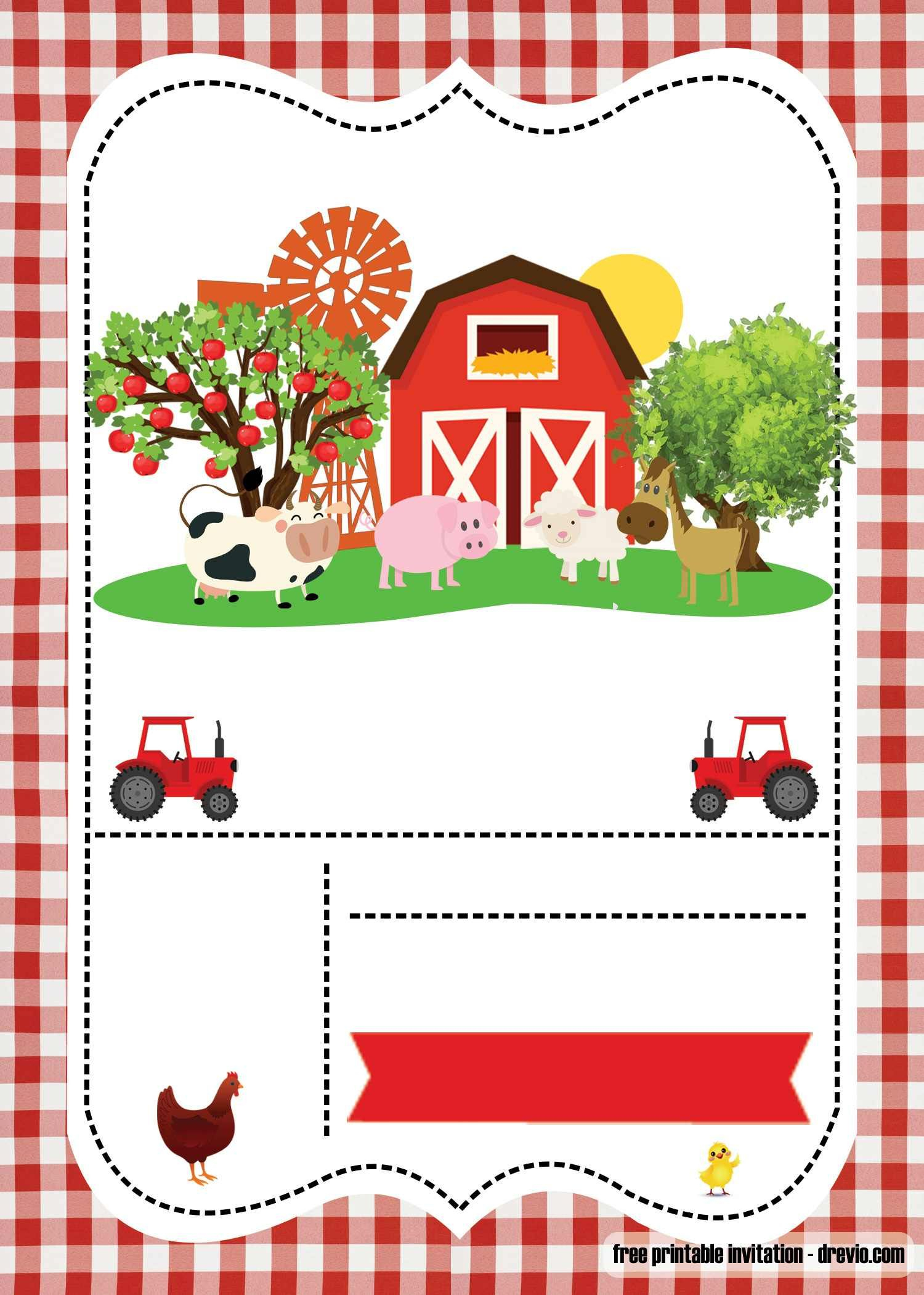 Free Farm Party Invitation Template - | Free Printable Birthday - Free Printable Farm Birthday Invitations