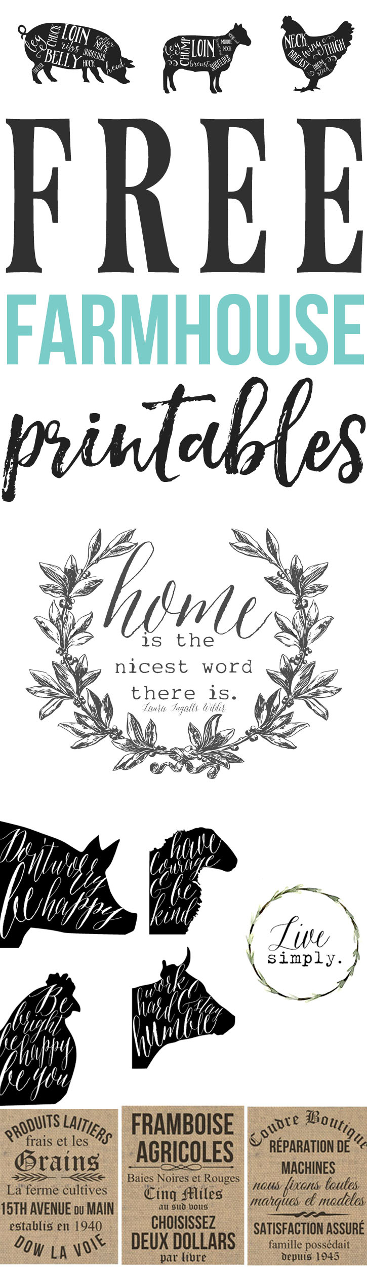 Free Farmhouse Printables For Your Home - The Mountain View Cottage - Free Printable Sud