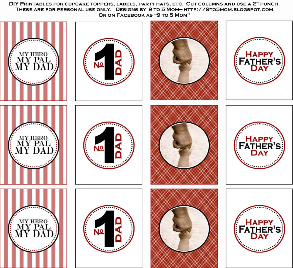 Free Father&amp;#039;s Day Printables From 9 To 5 Mom | Catch My Party - Free Printable Party Circles
