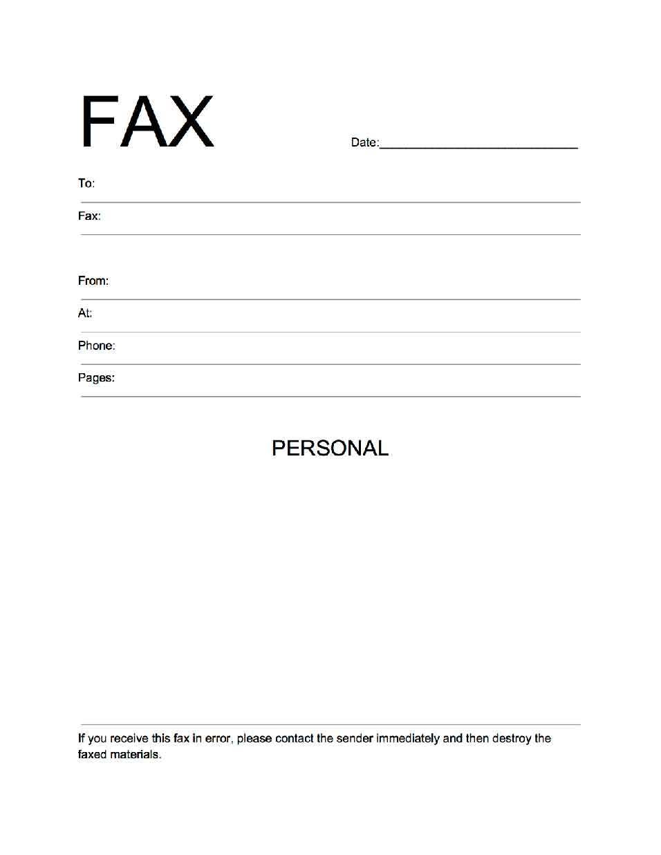 Free Fax Cover Sheet Template Printable Pdf Word Excel Google Docs - Free Printable Fax Cover Page