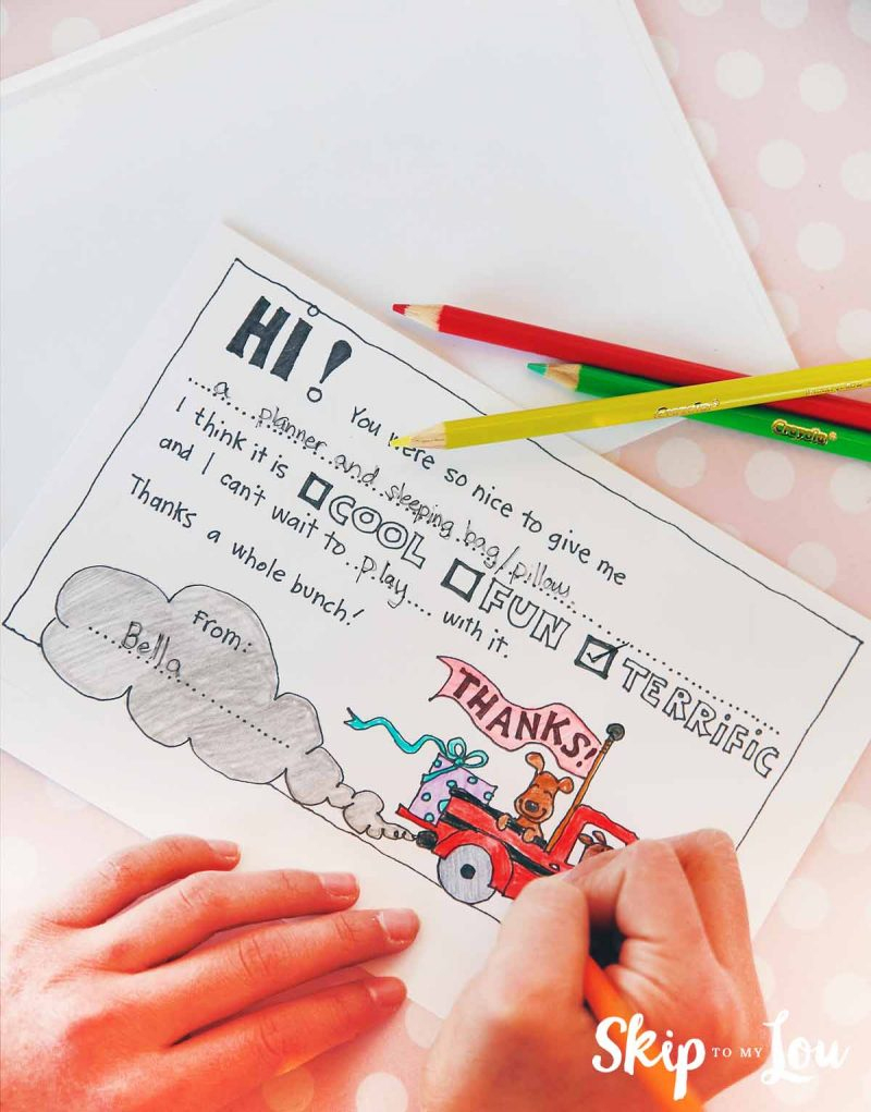 Free Fill In The Blank Thank You Cards For Kids | Skip To My Lou - Fill In The Blank Thank You Cards Printable Free