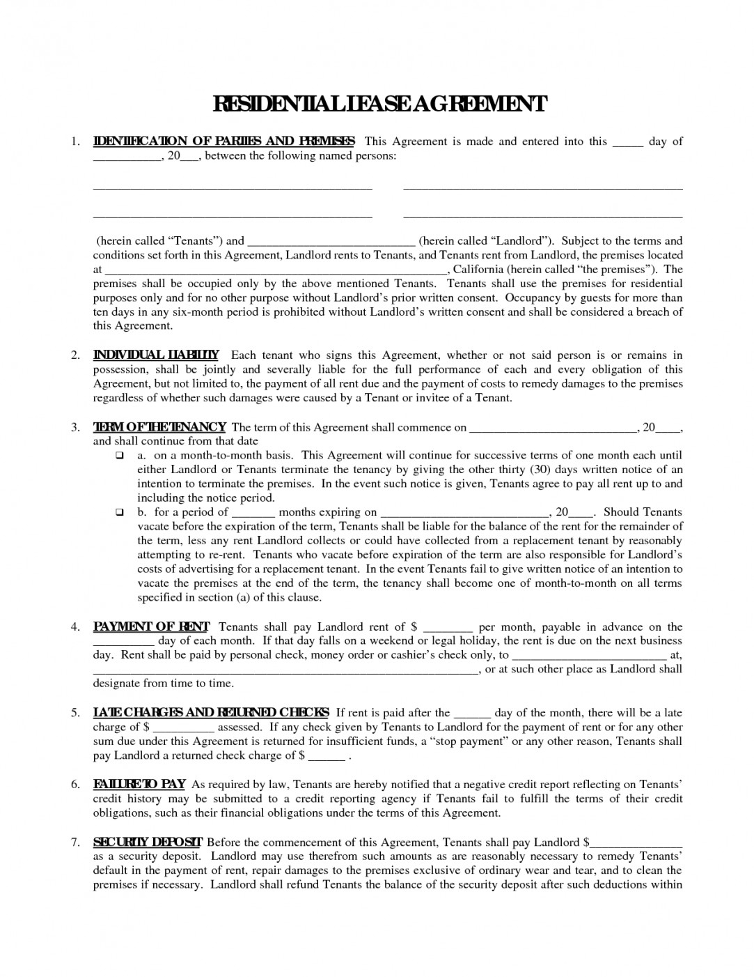 Free Florida Residential Lease Agreement Template | Lostranquillos - Free Printable Florida Residential Lease Agreement