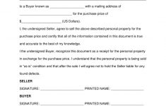 Free General (Personal Property) Bill Of Sale Form – Word | Pdf – Free Printable Bill Of Sale Form
