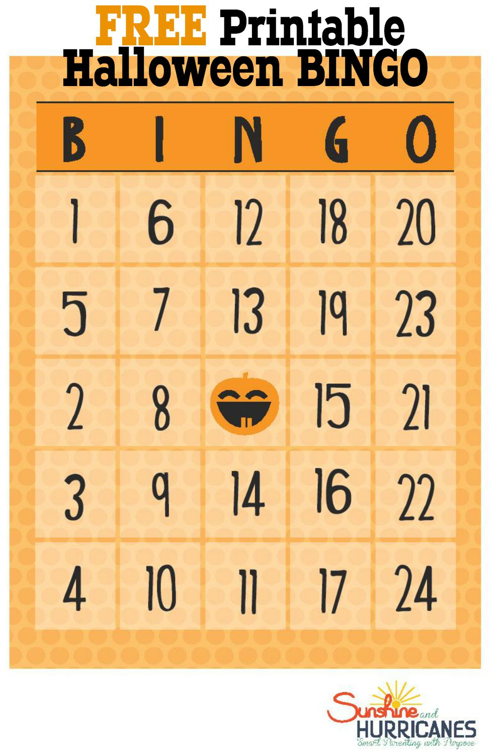 Free Halloween Printables - Bingo - Free Printable Bingo Cards With Numbers