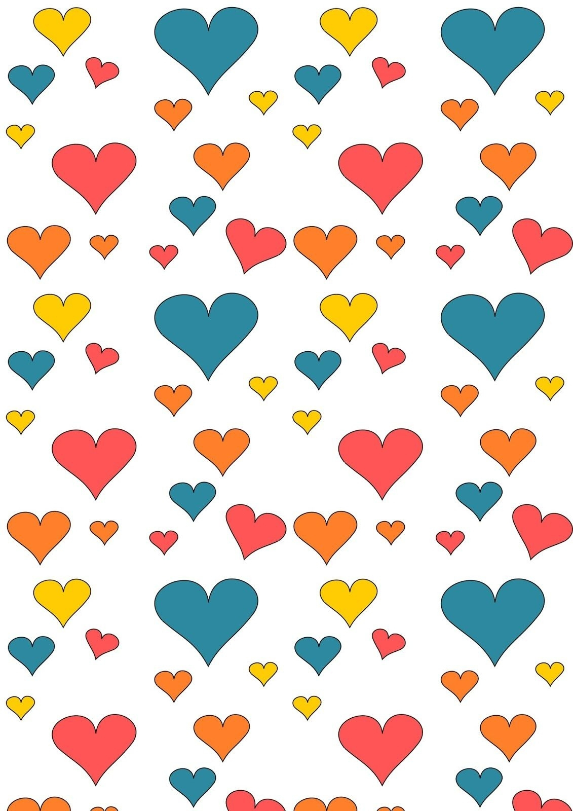 Free Hearts Pattern Paper. Would Be A Cute Idea For Above The Inside - Free Printable Wrapping Paper Patterns