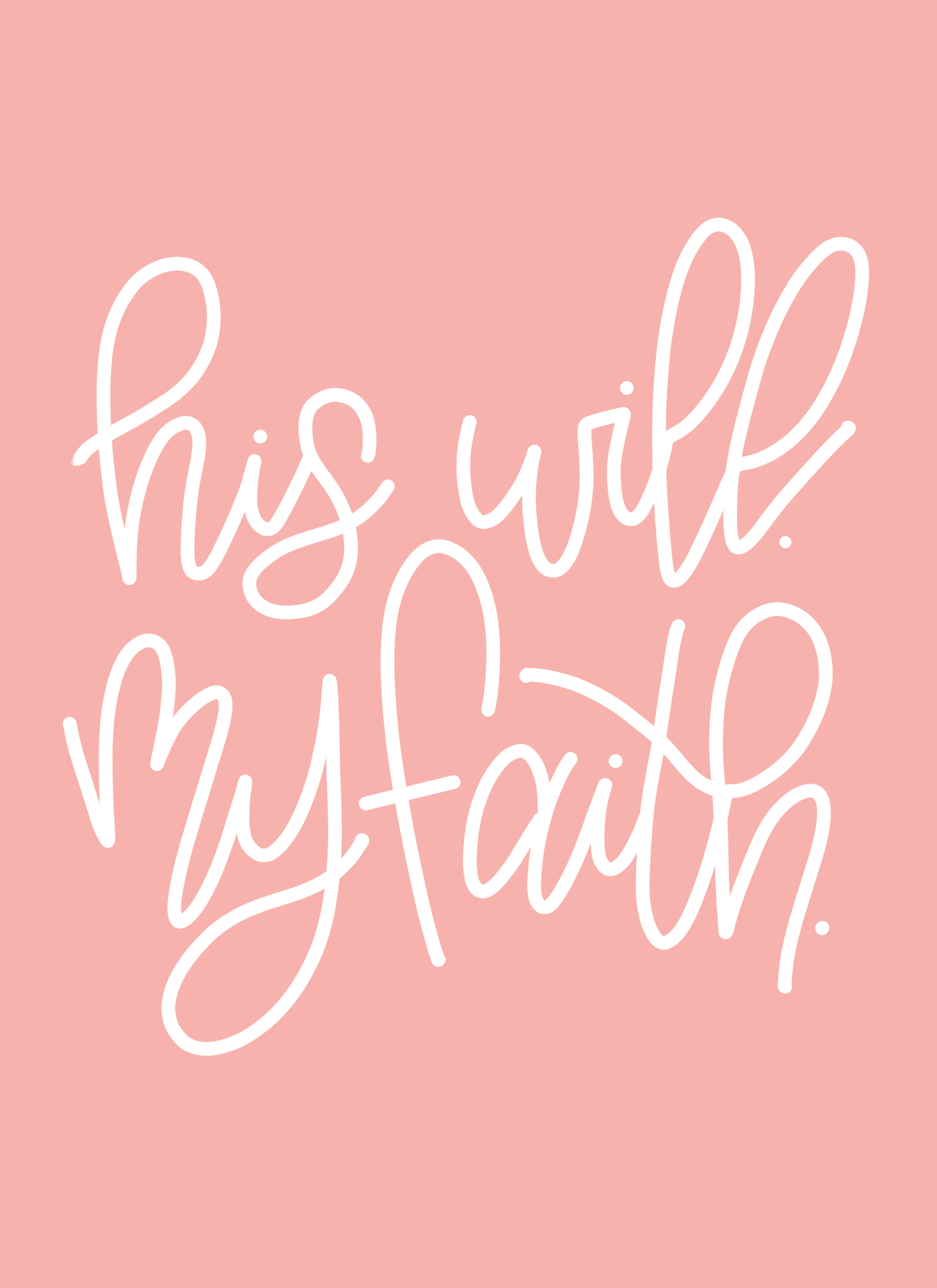 Free &amp;quot;his Will My Faith&amp;quot; Jeremiah 29:11 Hand Lettered Printable - Jeremiah 29 11 Free Printable