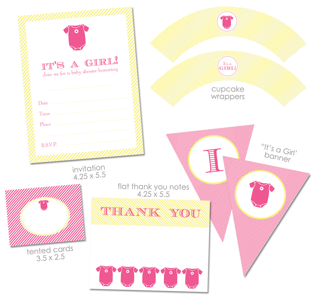 Free &amp;quot;it&amp;#039;s A Girl&amp;quot; Baby Shower Printables From Green Apple Paperie - Baby Girl Banner Free Printable