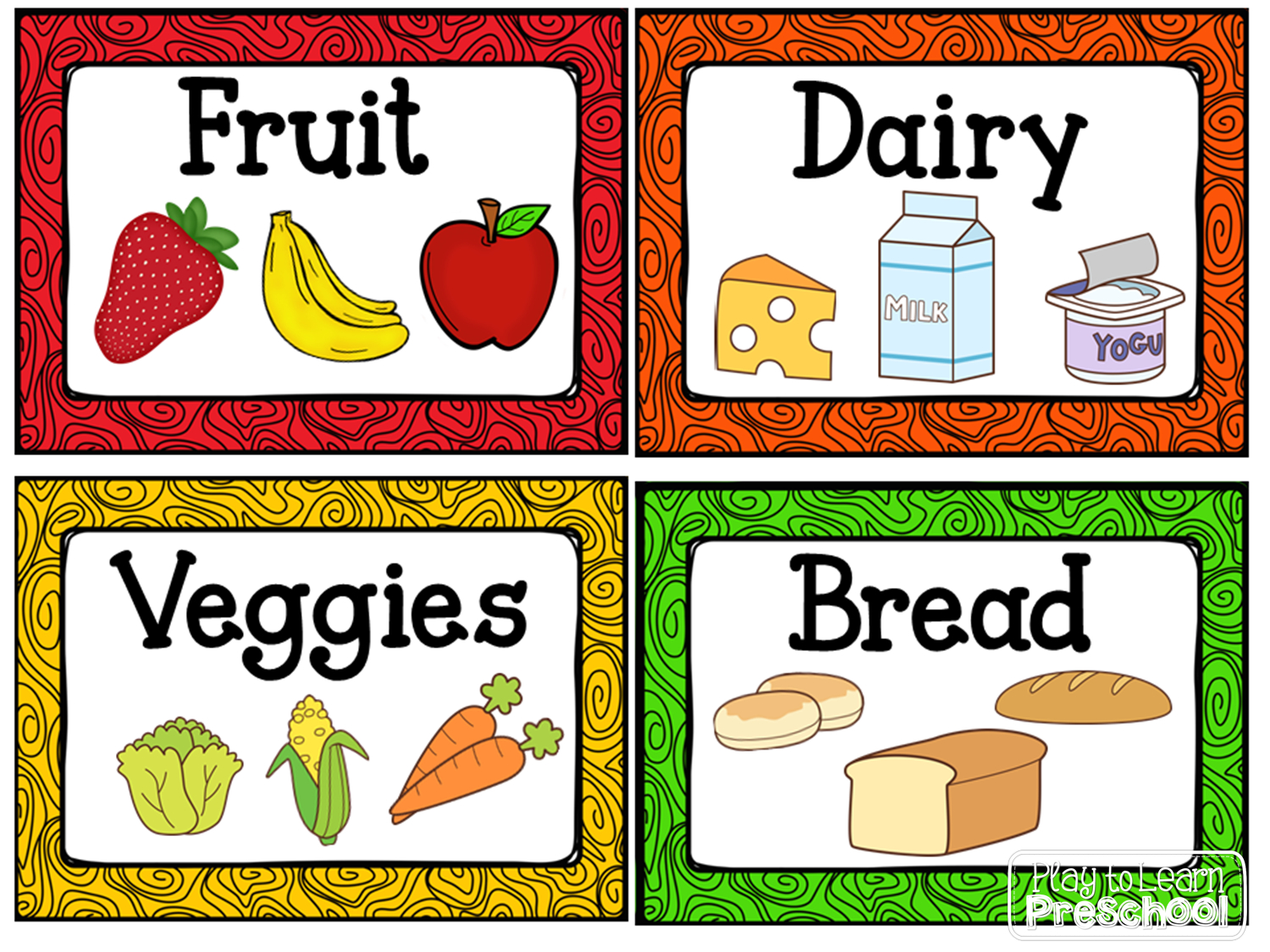 Free Labels For The Housekeeping Center/ Dramatic Play Kitchen From - Free Printable Play Food Labels