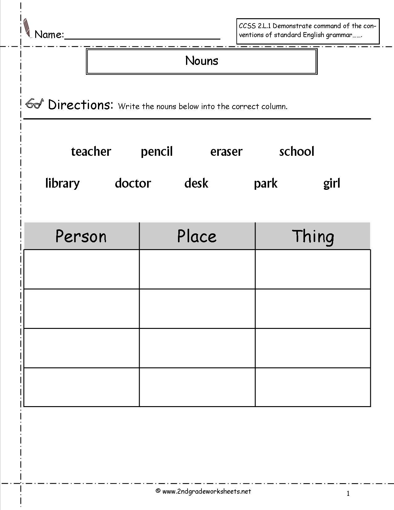 Free Language/grammar Worksheets And Printouts - Free Printable Grammar Worksheets For 2Nd Grade