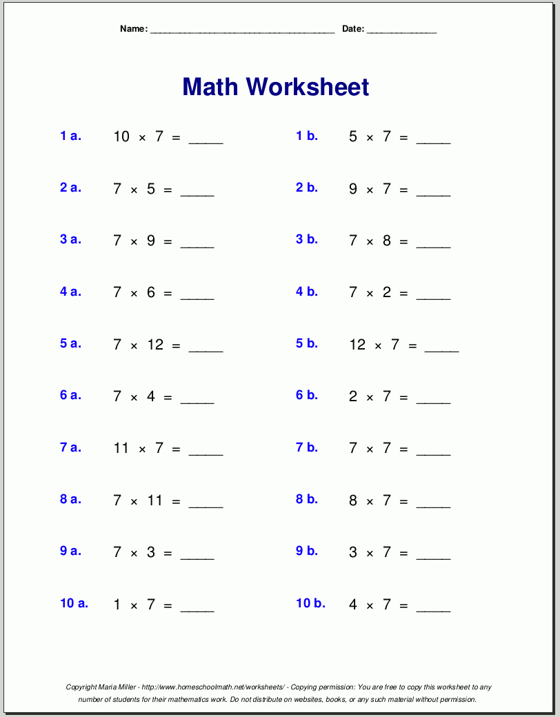 Free Math Worksheets - Free Printable Fraction Worksheets