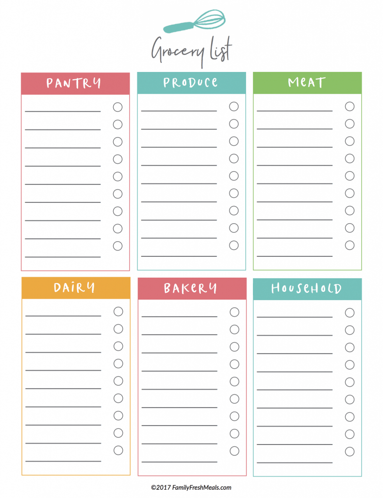 Free Meal Plan Printables - Family Fresh Meals - Free Printable Meal Planner