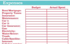 Free Online Printable Budget Worksheet