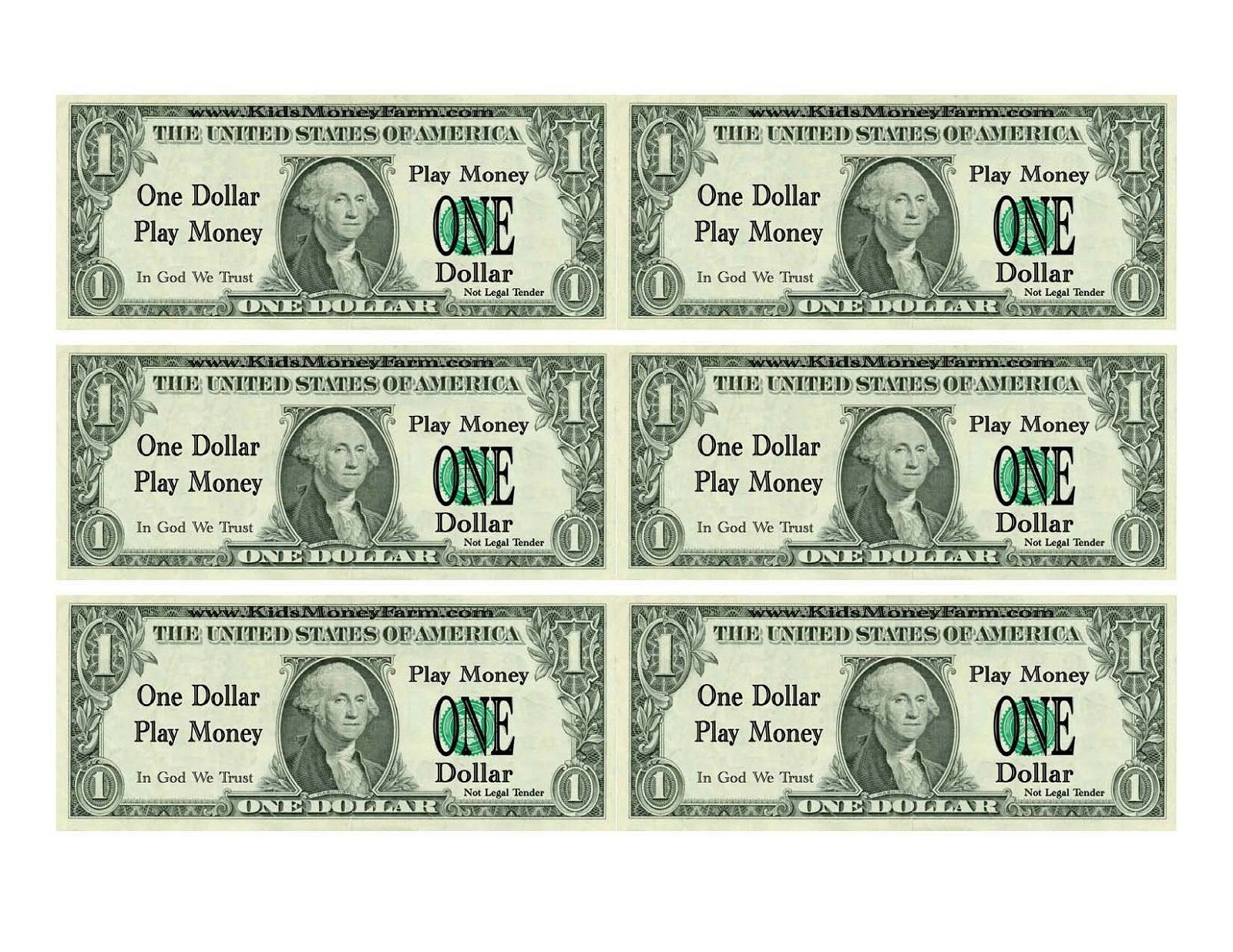 Free Money Printables For Kids To Play With. Good For Counting And - Free Printable Dollar Bill Template