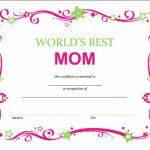 Free Mothers Day Printable Certificate In 2018 | Templates Intended   Free Printable Best Daughter Certificate