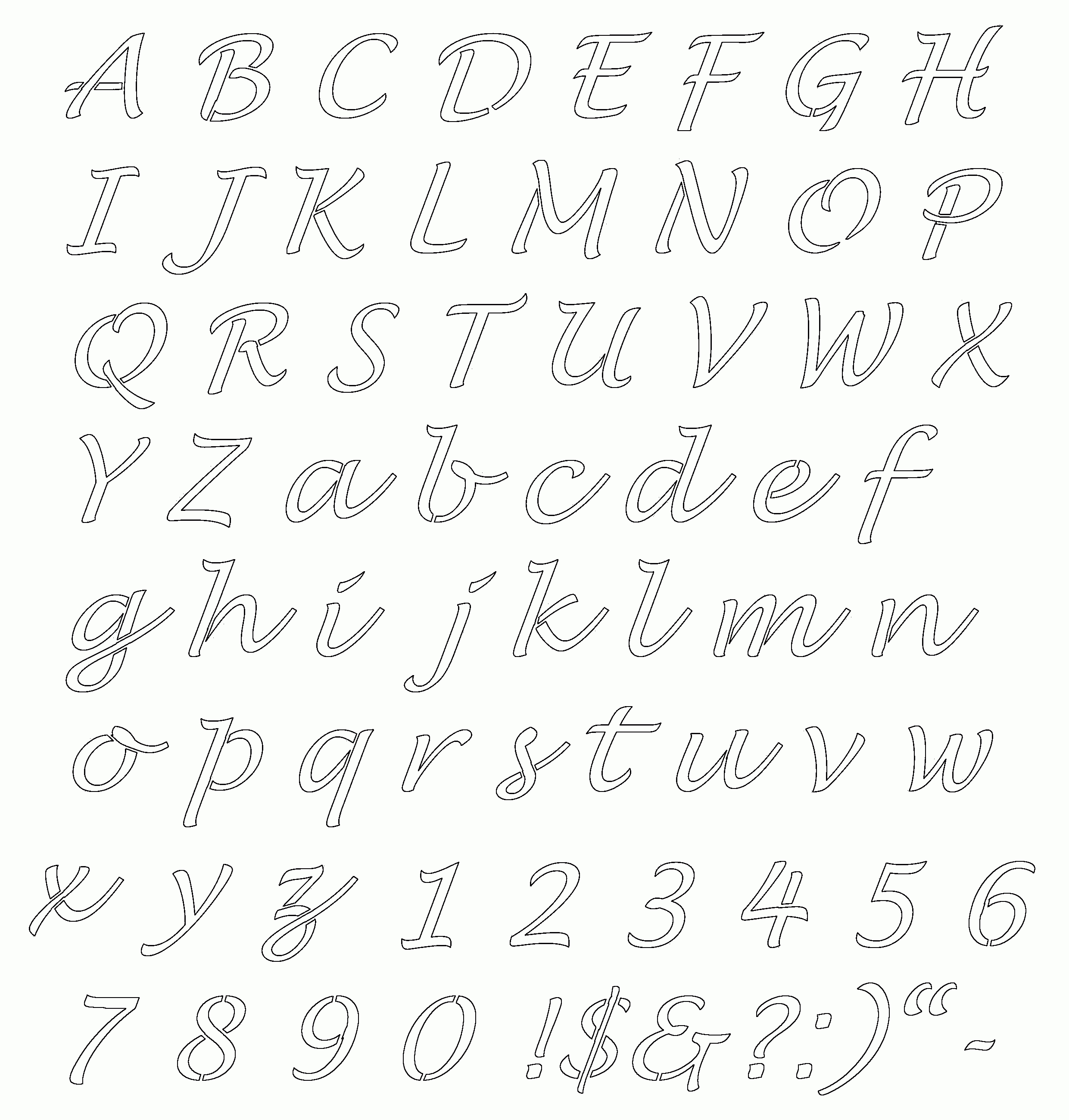 Free Online Alphabet Templates | Stencils Free Printable Alphabetaug - Free Printable Alphabet Stencils Templates