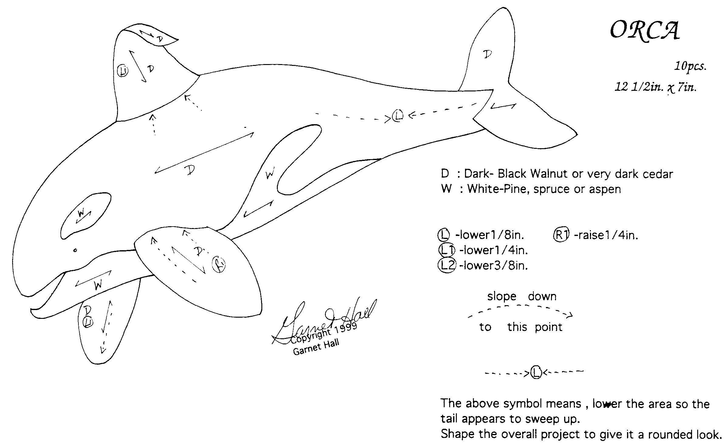 Free Orca Intarsia Woodworking Pattern- More Advanced | Scroll Saw - Free Printable Intarsia Patterns