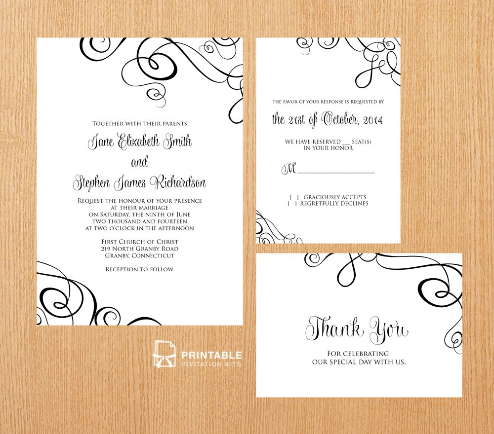 Free Pdf Templates. Easy To Edit And Print At Home. Elegant Ribbon - Free Printable Enclosure Cards