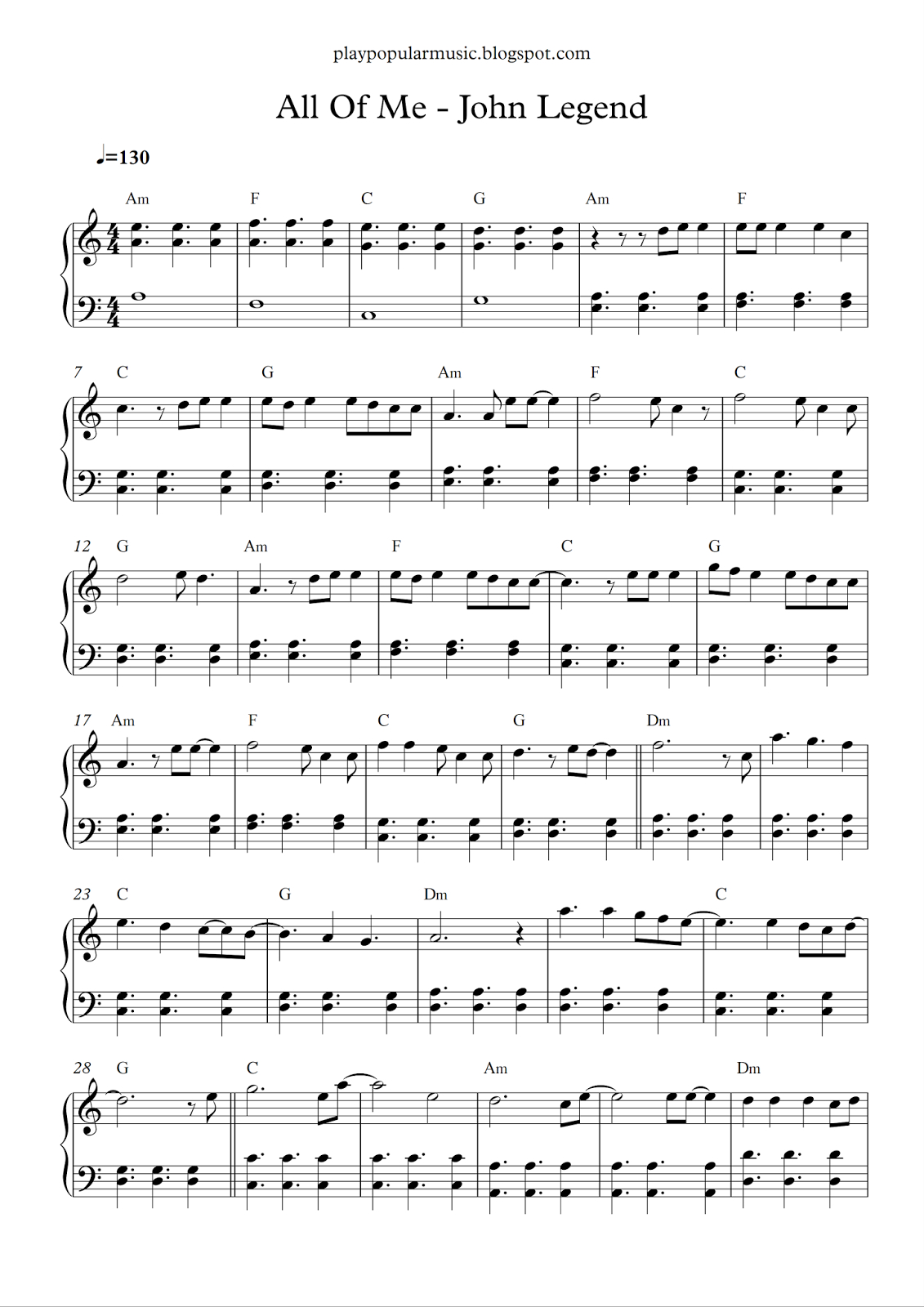 Free Piano Sheet Music: All Of Me - John Legend.pdf What&amp;#039;s Going On - Free Piano Sheet Music Online Printable Popular Songs