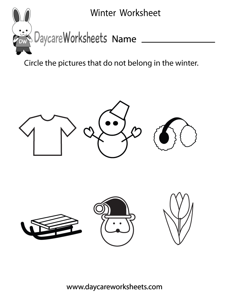 Free Preschool Winter Worksheet - Free Printable Seasons Worksheets For Kindergarten