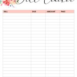 Free Printable 2018 Planner 50 Plus Printable Pages | Planner Pages   Free Printable Bill Tracker