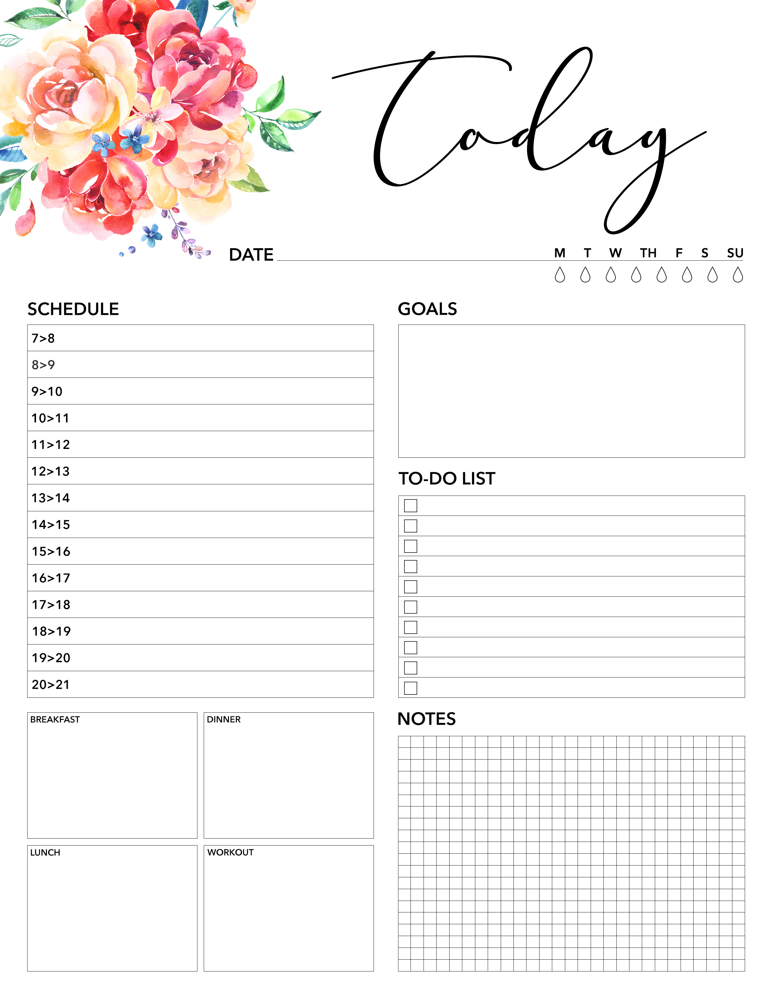 Free Printable 2018 Planner 50 Plus Printable Pages - The Cottage Market - Free 2018 Planner Printable