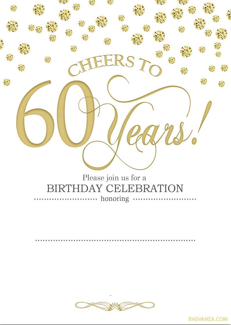 Free Printable 60Th Birthday | Kellies 50Th Bday Ideas | 60Th - Free Printable Invitations Templates
