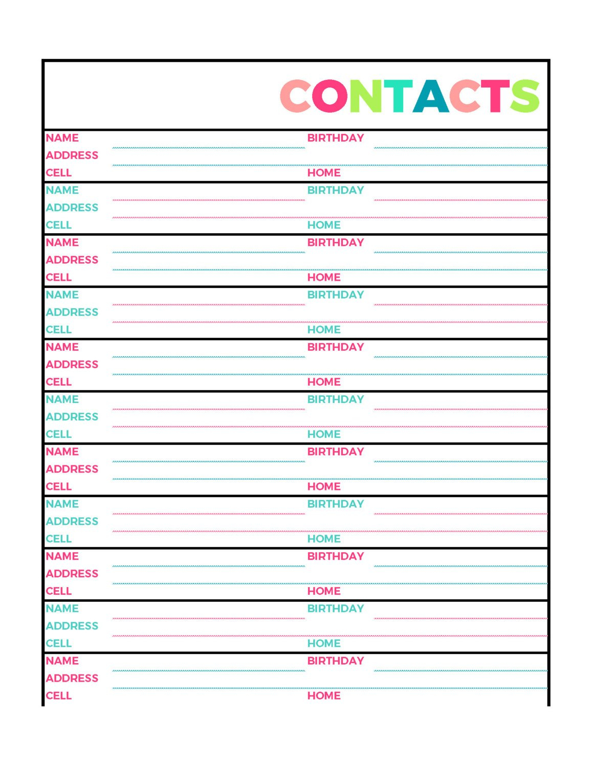 Free Printable Address Book Software Blank Pages Template Excel - Free Printable Address Book Pages