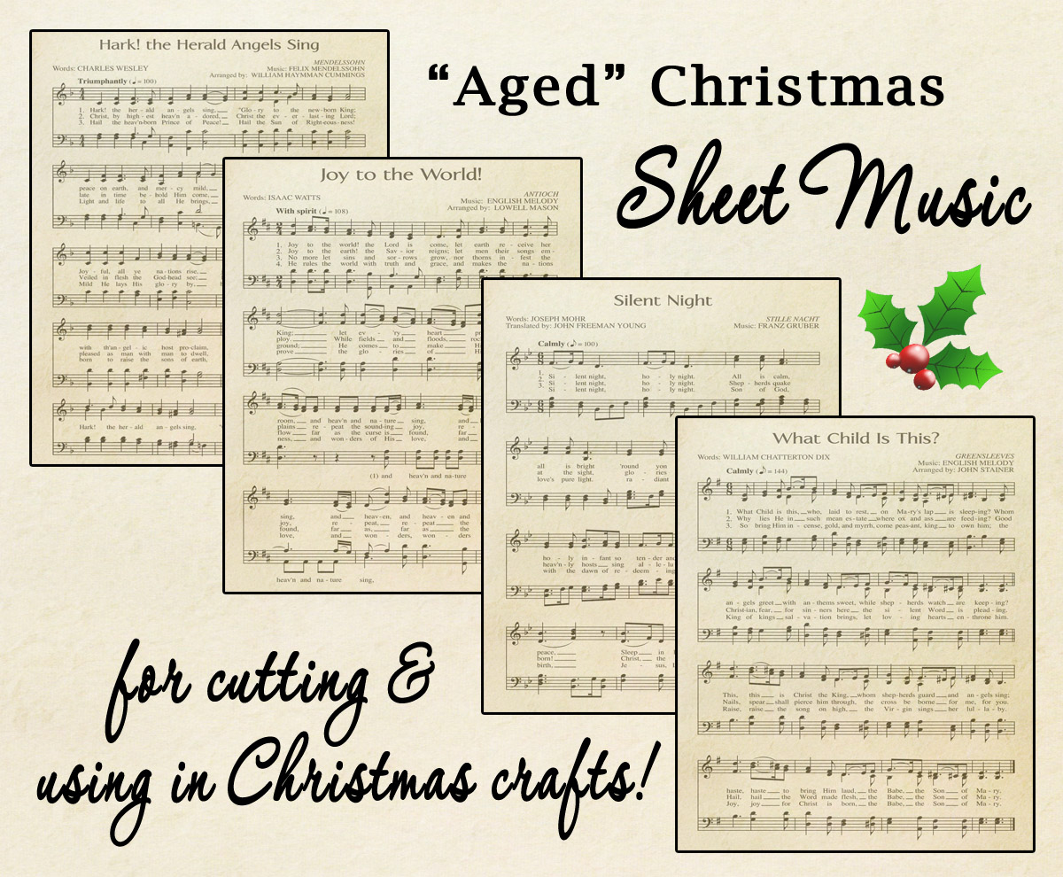 Free Printable “Aged” Music Sheets | Celebrating Holidays - Free Printable Christmas Music Sheets Piano