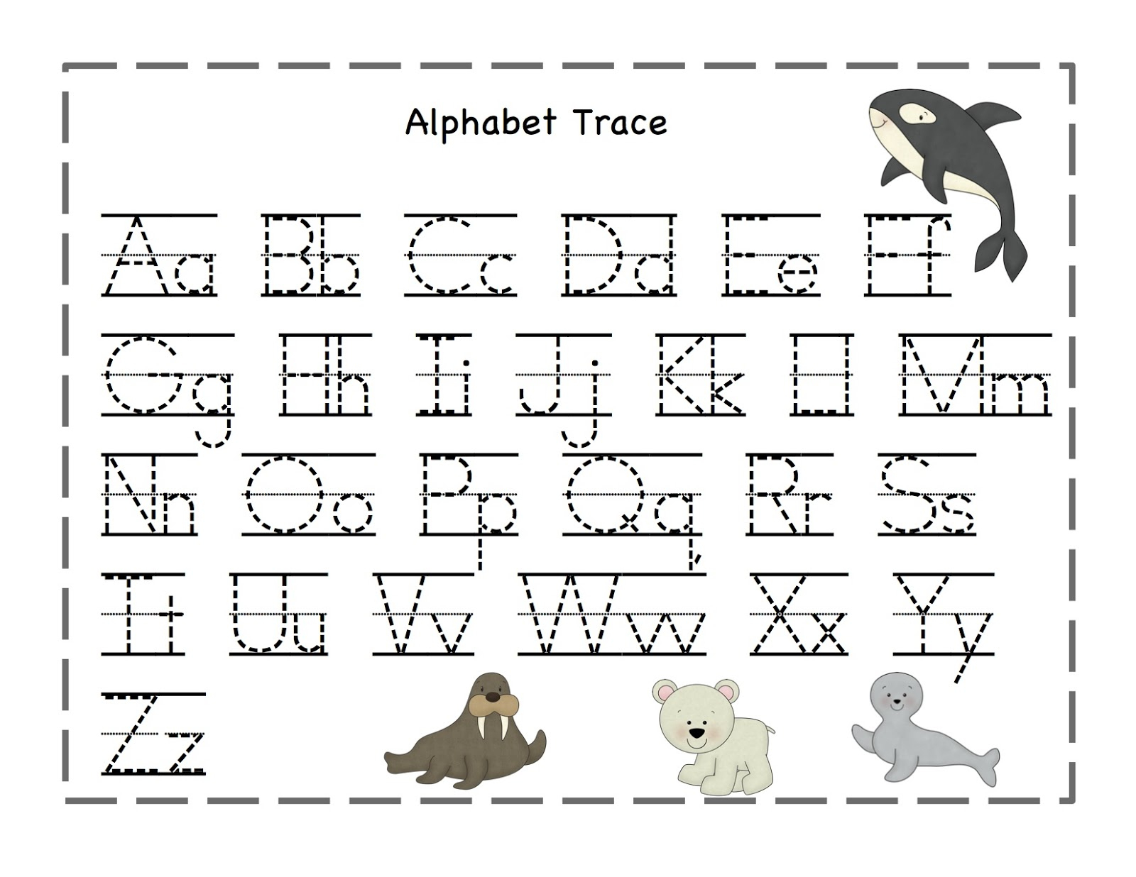 Free Printable Alphabet Tracing Worksheets Number For Kindergarten - Free Printable Tracing Letters And Numbers Worksheets