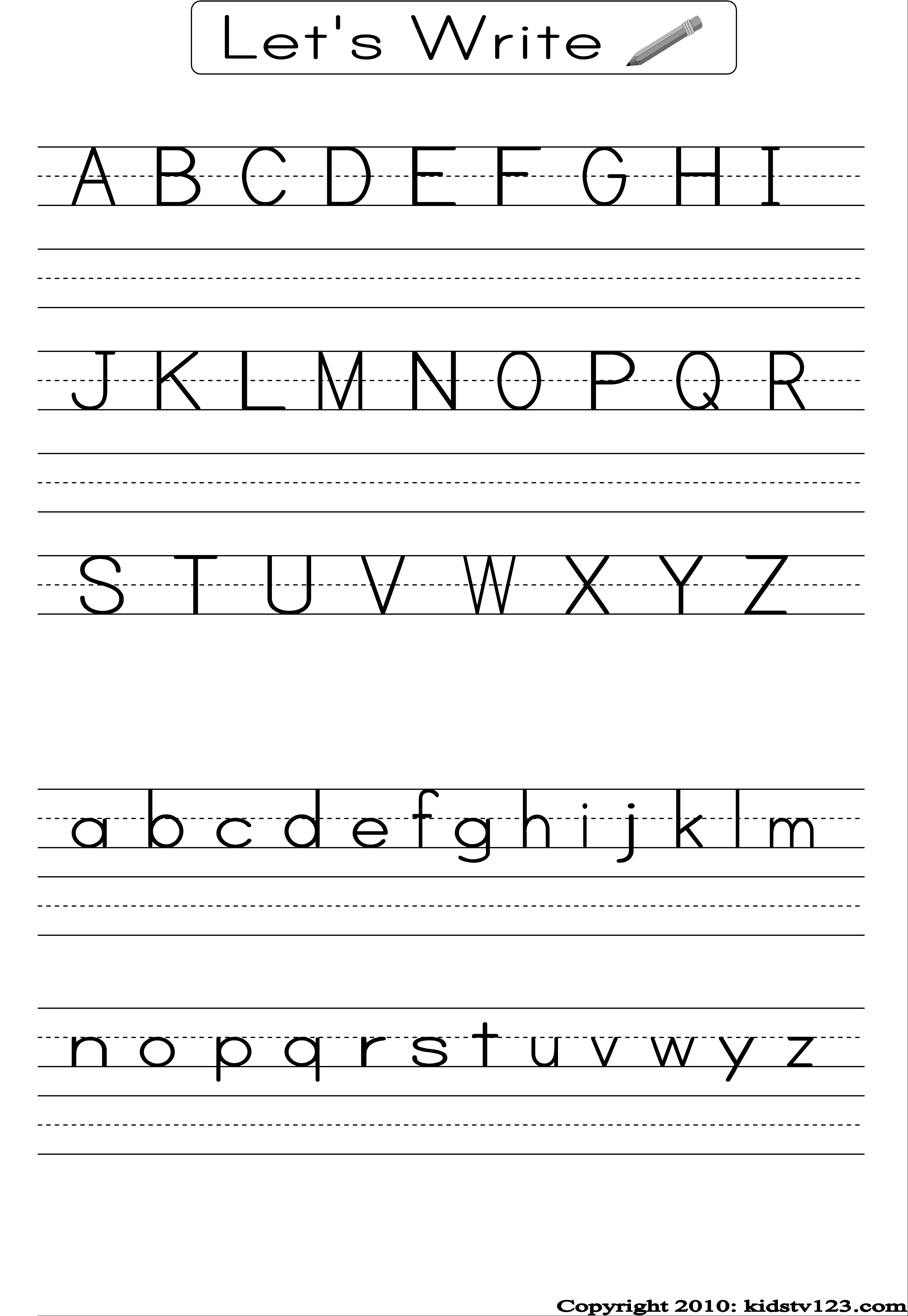 Free Printable Alphabet Worksheets, Preschool Writing And Pattern - Free Printable Letter Worksheets